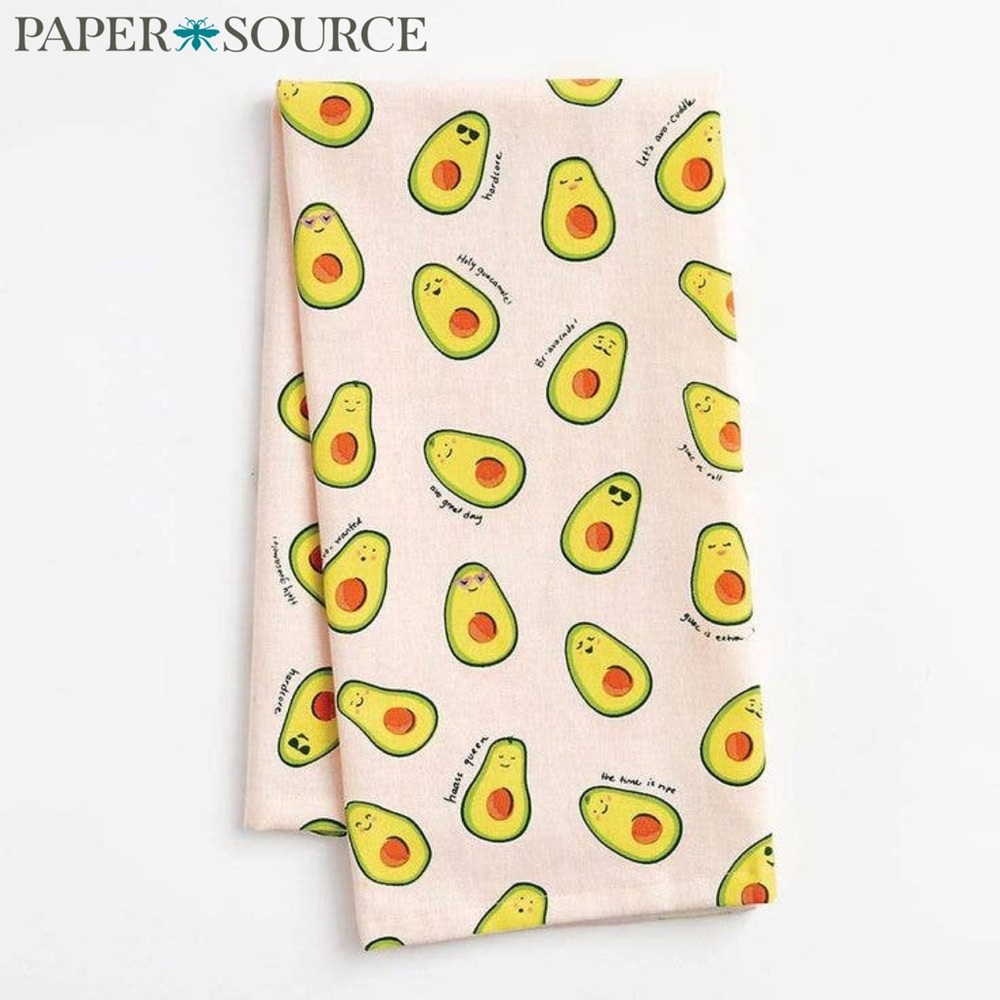 Paper Source Avocado Tea Towel - Green and White